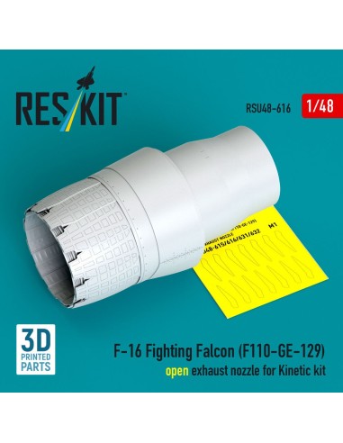 F-16 Fighting Falcon (F110-GE-129) open exhaust nozzle for Kinetic kit (3D Printed) 
