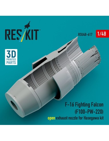 F-16 Fighting Falcon (F100-PW-220) open exhaust nozzle for Hasegawa kit (3D Printed) 