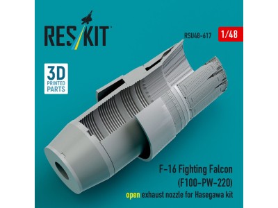F-16 Fighting Falcon (F100-PW-220) open exhaust nozzle for Hasegawa kit (3D Printed) 