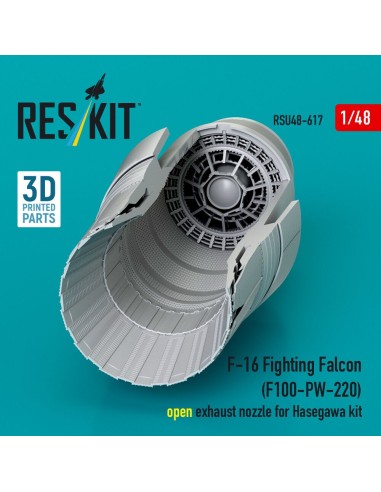F-16 Fighting Falcon (F100-PW-220) open exhaust nozzle for Hasegawa kit (3D Printed) 