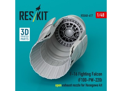 F-16 Fighting Falcon (F100-PW-220) open exhaust nozzle for Hasegawa kit (3D Printed) 