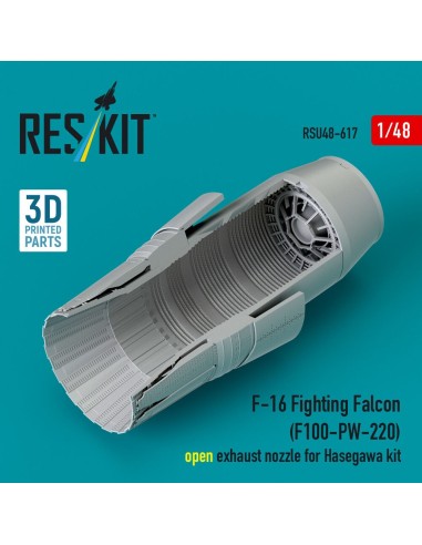 F-16 Fighting Falcon (F100-PW-220) open exhaust nozzle for Hasegawa kit (3D Printed) 