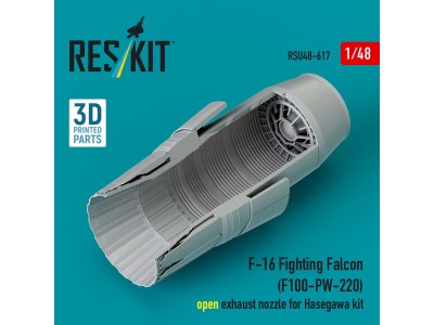 F-16 Fighting Falcon (F100-PW-220) open exhaust nozzle for Hasegawa kit (3D Printed) 