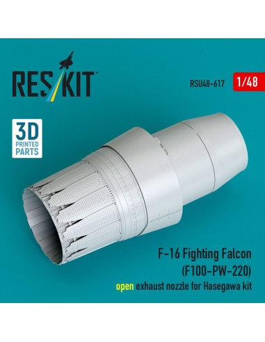 F-16 Fighting Falcon (F100-PW-220) open exhaust nozzle for Hasegawa kit (3D Printed) 