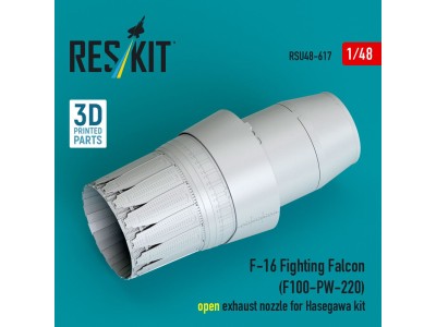 F-16 Fighting Falcon (F100-PW-220) open exhaust nozzle for Hasegawa kit (3D Printed) 