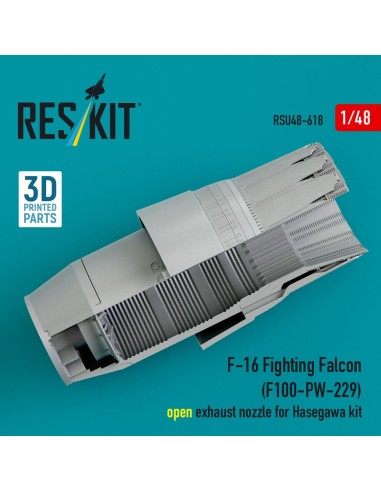 F-16 Fighting Falcon (F100-PW-229) open exhaust nozzle for Hasegawa kit (3D Printed) 