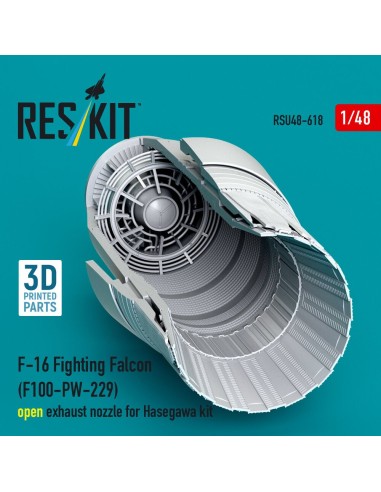 F-16 Fighting Falcon (F100-PW-229) open exhaust nozzle for Hasegawa kit (3D Printed) 