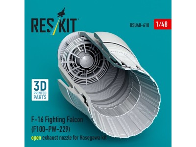 F-16 Fighting Falcon (F100-PW-229) open exhaust nozzle for Hasegawa kit (3D Printed) 
