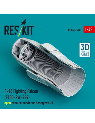 F-16 Fighting Falcon (F100-PW-229) open exhaust nozzle for Hasegawa kit (3D Printed) 