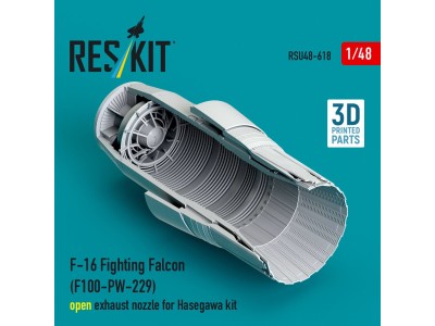 F-16 Fighting Falcon (F100-PW-229) open exhaust nozzle for Hasegawa kit (3D Printed) 