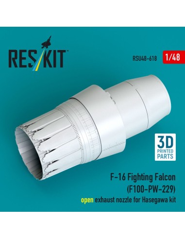 F-16 Fighting Falcon (F100-PW-229) open exhaust nozzle for Hasegawa kit (3D Printed) 