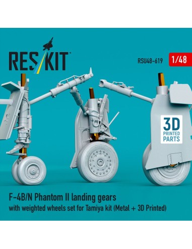 F-4B/N Phantom II landing gears with weighted wheels set for Tamiya kit (Metal + 3D Printed) 