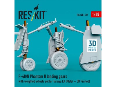 F-4B/N Phantom II landing gears with weighted wheels set for Tamiya kit (Metal + 3D Printed) 