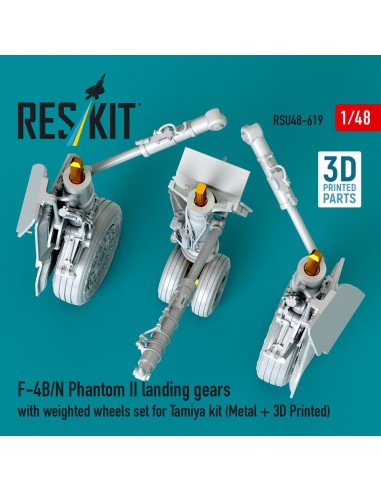 F-4B/N Phantom II landing gears with weighted wheels set for Tamiya kit (Metal + 3D Printed) 