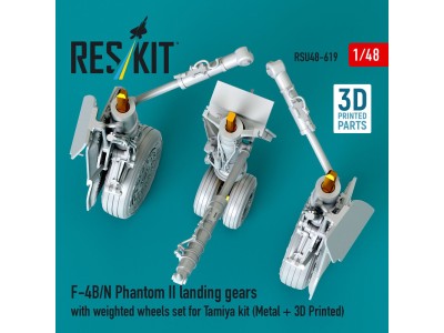 F-4B/N Phantom II landing gears with weighted wheels set for Tamiya kit (Metal + 3D Printed) 