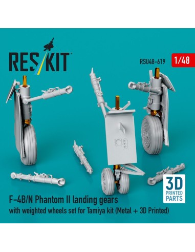 F-4B/N Phantom II landing gears with weighted wheels set for Tamiya kit (Metal + 3D Printed) 
