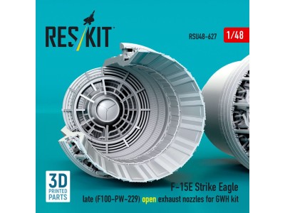 F?15E Strike Eagle late (F100-PW-229) open exhaust nozzles for GWH kit (3D Printed) 
