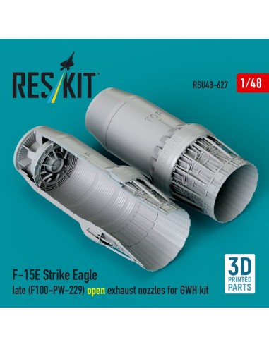F?15E Strike Eagle late (F100-PW-229) open exhaust nozzles for GWH kit (3D Printed) 