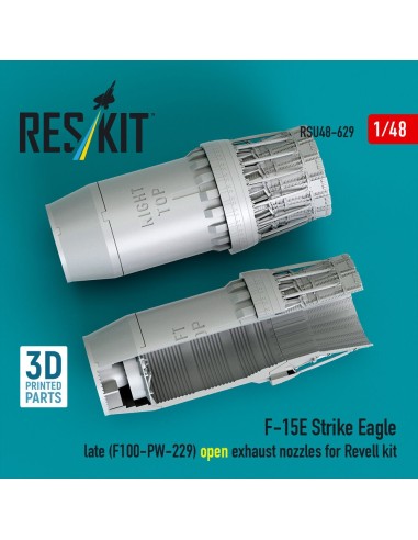 F?15E Strike Eagle late (F100-PW-229) open exhaust nozzles for Revell kit (3D Printed) 