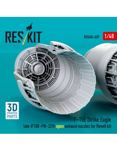 F?15E Strike Eagle late (F100-PW-229) open exhaust nozzles for Revell kit (3D Printed) 