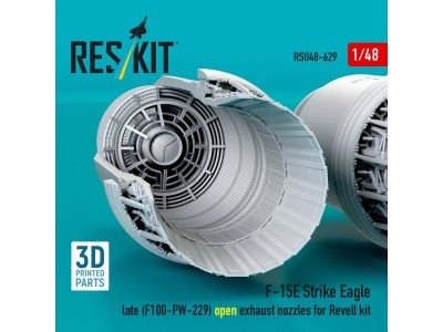 F?15E Strike Eagle late (F100-PW-229) open exhaust nozzles for Revell kit (3D Printed) 