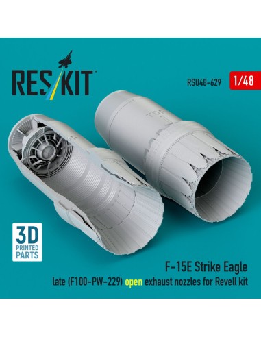 F?15E Strike Eagle late (F100-PW-229) open exhaust nozzles for Revell kit (3D Printed) 