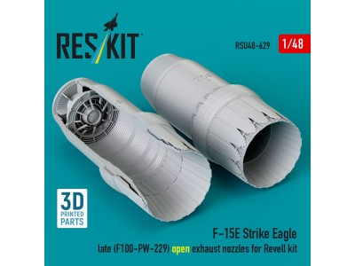 F?15E Strike Eagle late (F100-PW-229) open exhaust nozzles for Revell kit (3D Printed) 