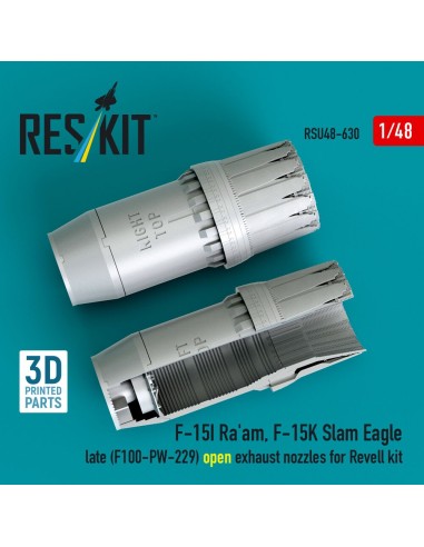F?15I Ra'am, F?15K Slam Eagle late (F100-PW-229) open exhaust nozzles for Revell kit (3D Printed) 