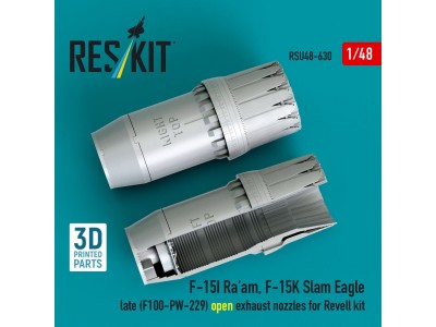 F?15I Ra'am, F?15K Slam Eagle late (F100-PW-229) open exhaust nozzles for Revell kit (3D Printed) 