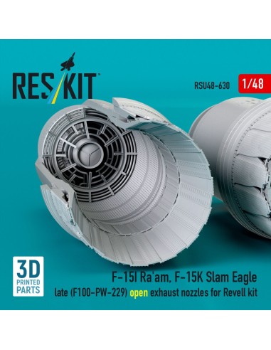 F?15I Ra'am, F?15K Slam Eagle late (F100-PW-229) open exhaust nozzles for Revell kit (3D Printed) 