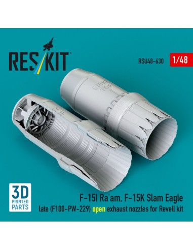 F?15I Ra'am, F?15K Slam Eagle late (F100-PW-229) open exhaust nozzles for Revell kit (3D Printed) 
