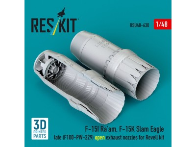 F?15I Ra'am, F?15K Slam Eagle late (F100-PW-229) open exhaust nozzles for Revell kit (3D Printed) 