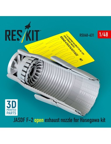 JASDF F-2 open exhaust nozzle for Hasegawa kit (3D Printed) 