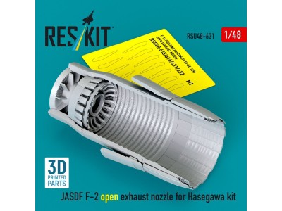 JASDF F-2 open exhaust nozzle for Hasegawa kit (3D Printed) 