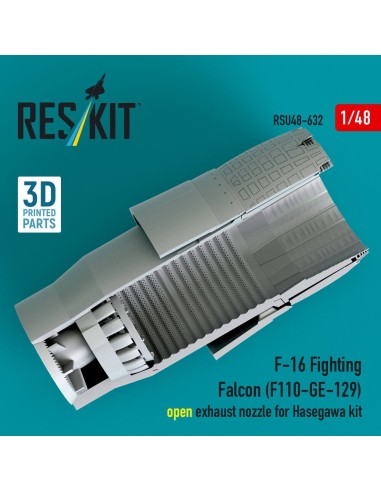 F-16 Fighting Falcon (F110-GE-129) open exhaust nozzle for Hasegawa kit (3D Printed) 