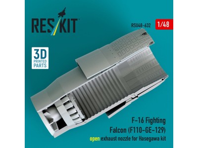 F-16 Fighting Falcon (F110-GE-129) open exhaust nozzle for Hasegawa kit (3D Printed) 