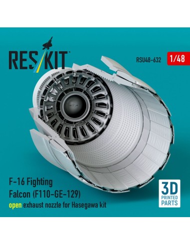 F-16 Fighting Falcon (F110-GE-129) open exhaust nozzle for Hasegawa kit (3D Printed) 