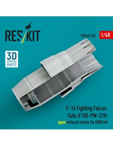 F-16 Fighting Falcon, Sufa (F100-PW-229) open exhaust nozzles for GWH kit (3D Printed) 