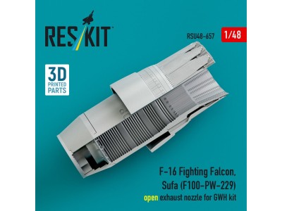 F-16 Fighting Falcon, Sufa (F100-PW-229) open exhaust nozzles for GWH kit (3D Printed) 