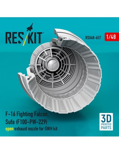 F-16 Fighting Falcon, Sufa (F100-PW-229) open exhaust nozzles for GWH kit (3D Printed) 