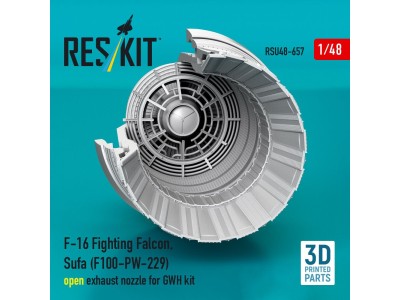 F-16 Fighting Falcon, Sufa (F100-PW-229) open exhaust nozzles for GWH kit (3D Printed) 