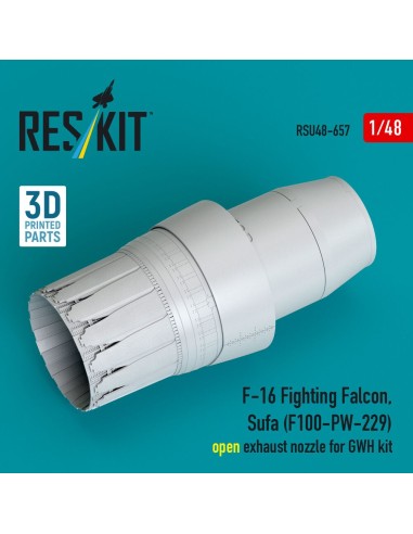 F-16 Fighting Falcon, Sufa (F100-PW-229) open exhaust nozzles for GWH kit (3D Printed) 