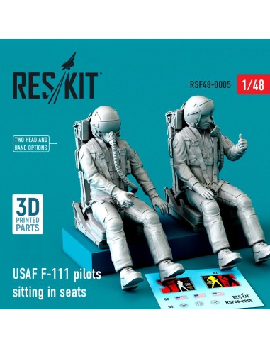 USAF F-111 pilots sitting in seats (2 pcs) (3D Printed) 