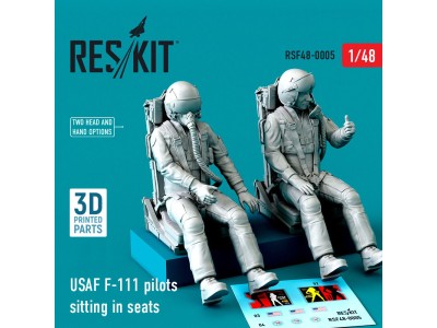 USAF F-111 pilots sitting in seats (2 pcs) (3D Printed) 
