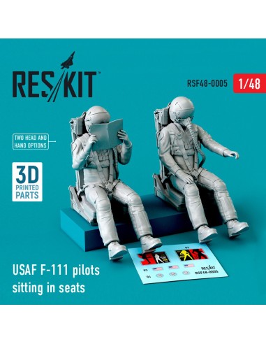 USAF F-111 pilots sitting in seats (2 pcs) (3D Printed) 