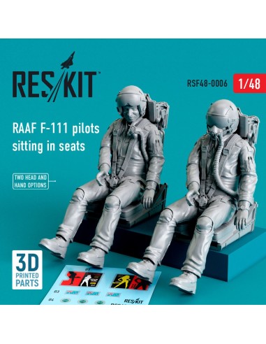 RAAF F-111 pilots sitting in seats (2 pcs) (3D Printed) 
