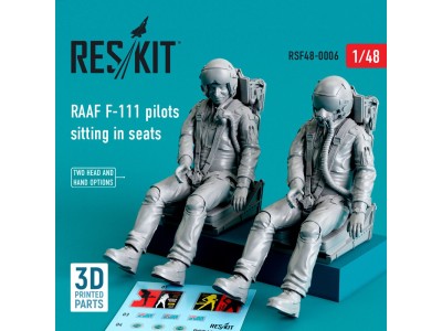 RAAF F-111 pilots sitting in seats (2 pcs) (3D Printed) 