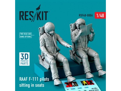 RAAF F-111 pilots sitting in seats (2 pcs) (3D Printed) 