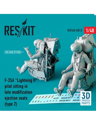 F-35A Lightning II pilot sitting in late modification ejection seats (type 2) (3D Printed) 