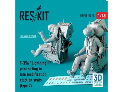 F-35A Lightning II pilot sitting in late modification ejection seats (type 2) (3D Printed) 